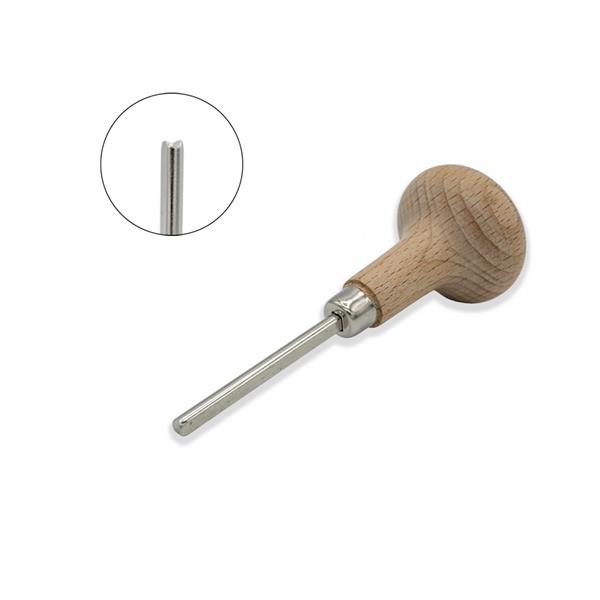 Bezel pusher grooved with wooden handle - Philios