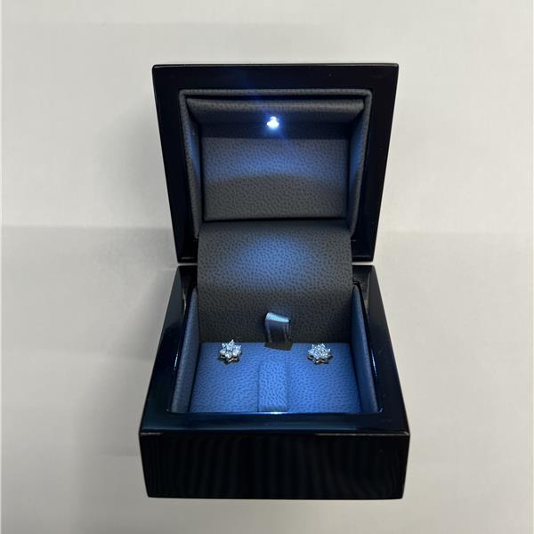 Wooden ring/earringbox with led light - Philios