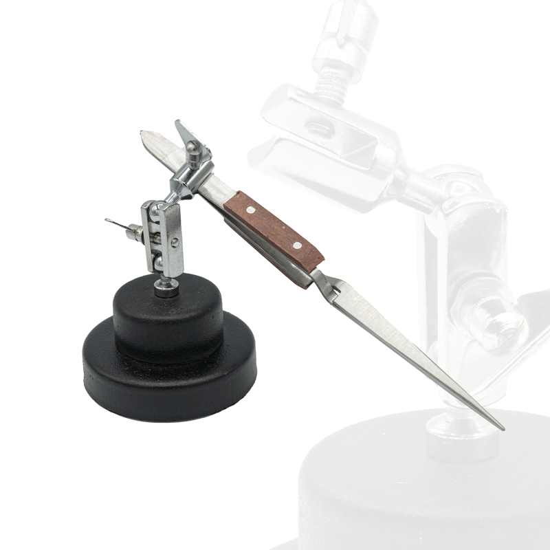 Jewelers Tweezers: Cross locking tweezer with base