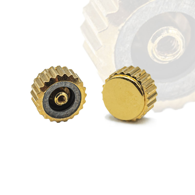 Horlogemakers Kronen / poussoir - drukknop: Kroon geel