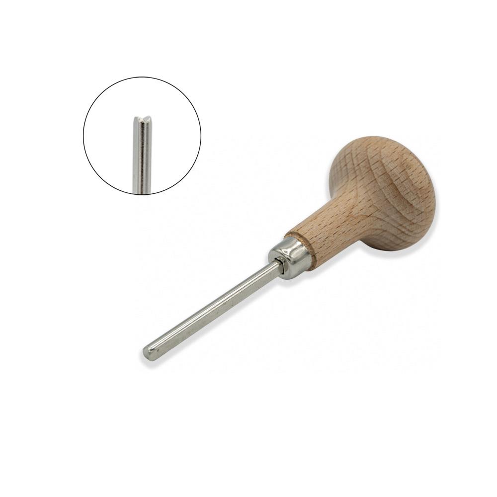 Jewelers Setting - engraving: Bezel pusher grooved with wooden handle